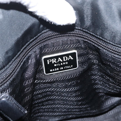 Prada PRADA Chain Shoulder Bag Nylon Black Silver Authentic 153059
