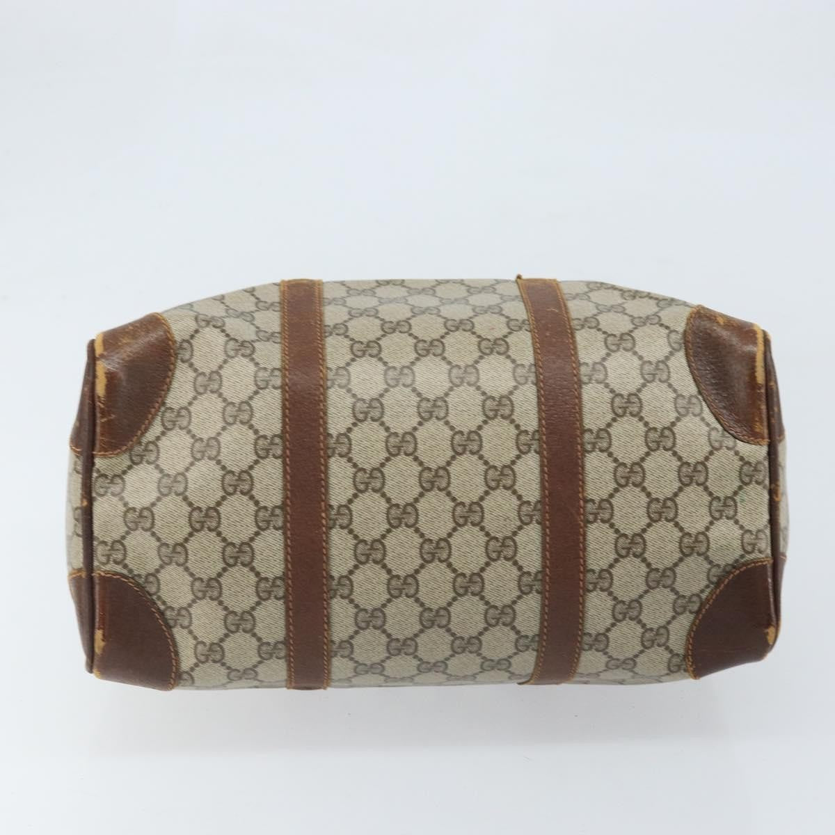 Gucci GUCCI GG Supreme Hand Bag PVC Beige Gold Authentic ka2314