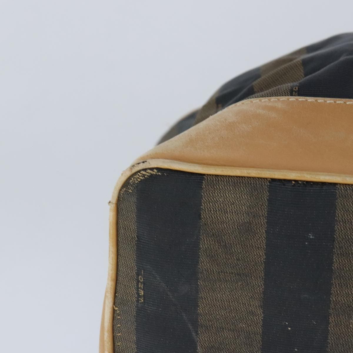 Fendi FENDI Pecan Canvas Boston Bag Coated Canvas Khaki Brown Authentic ti2355