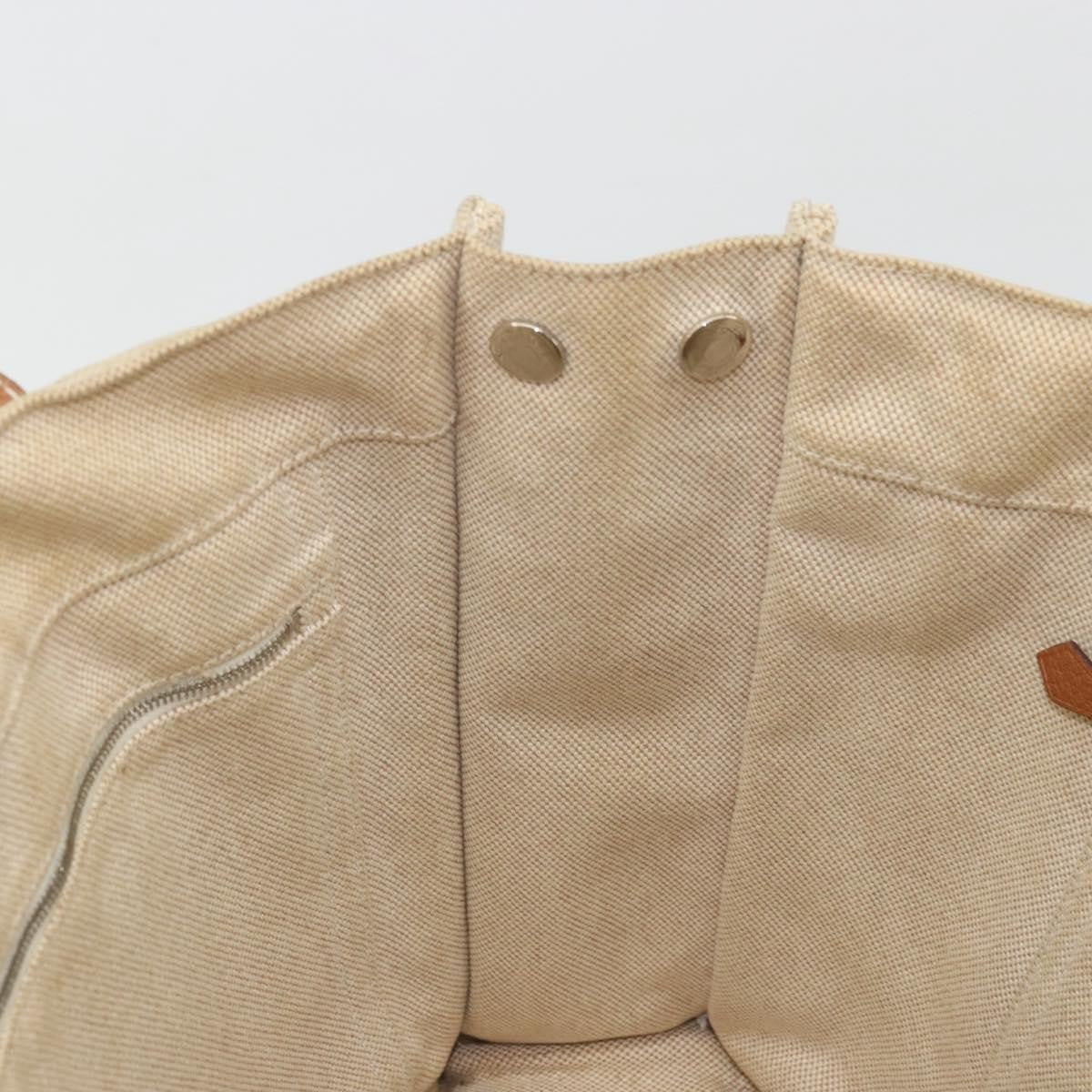 Hermès Hermès HERMES Sac Arne MM Hand Bag Canvas Beige Silver Authentic bs34423