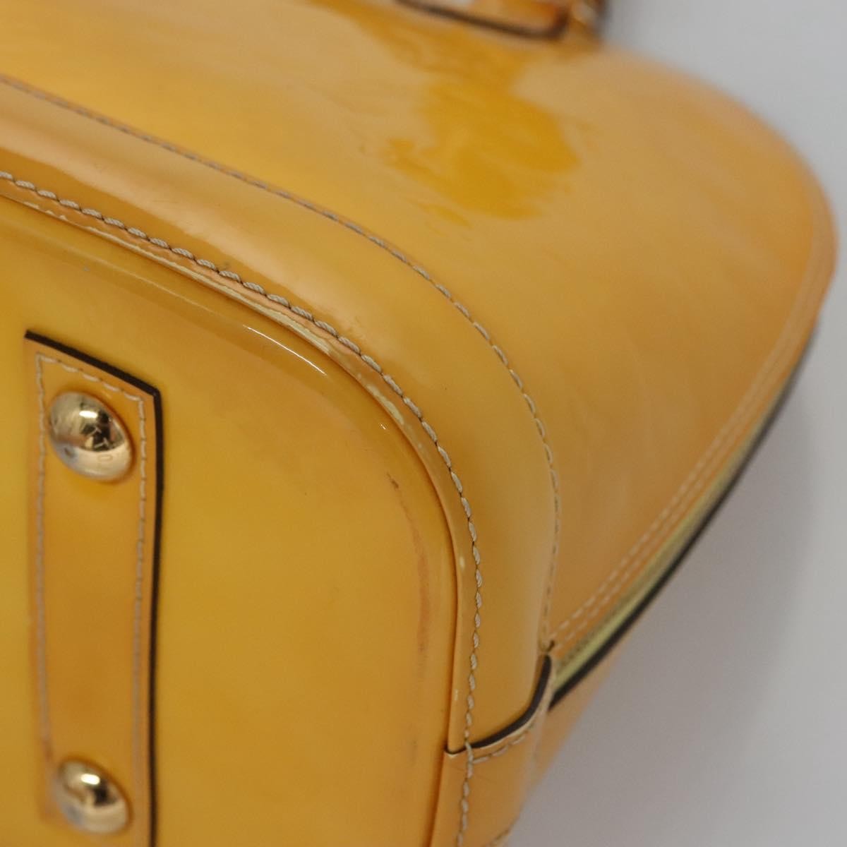 Louis Vuitton LOUIS VUITTON Monogram Vernis Alma PM Hand Bag Citrin M90101 LV Authentic EC497