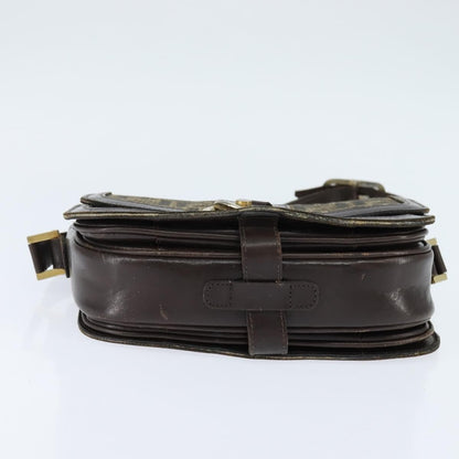 Fendi FENDI Zucca Canvas Shoulder Bag Black Brown Authentic 150285