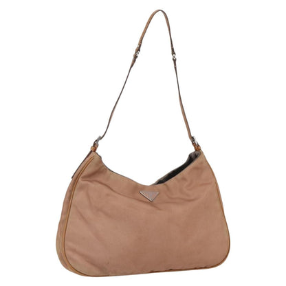 Prada PRADA Shoulder Bag Nylon Beige Gold Authentic 162843