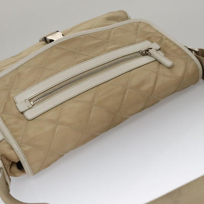 Prada PRADA Shoulder Bag Nylon Beige Silver Authentic 103773
