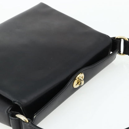 Gucci GUCCI Hand Bag Leather Black Gold Authentic ka4348