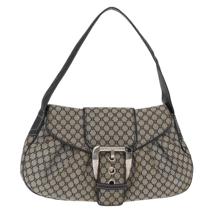 Celine CELINE Macadam Canvas Hand Bag Beige Silver Authentic ep13183