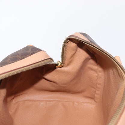 Celine CELINE Macadam Canvas Boston Bag PVC Brown Gold Authentic 152724