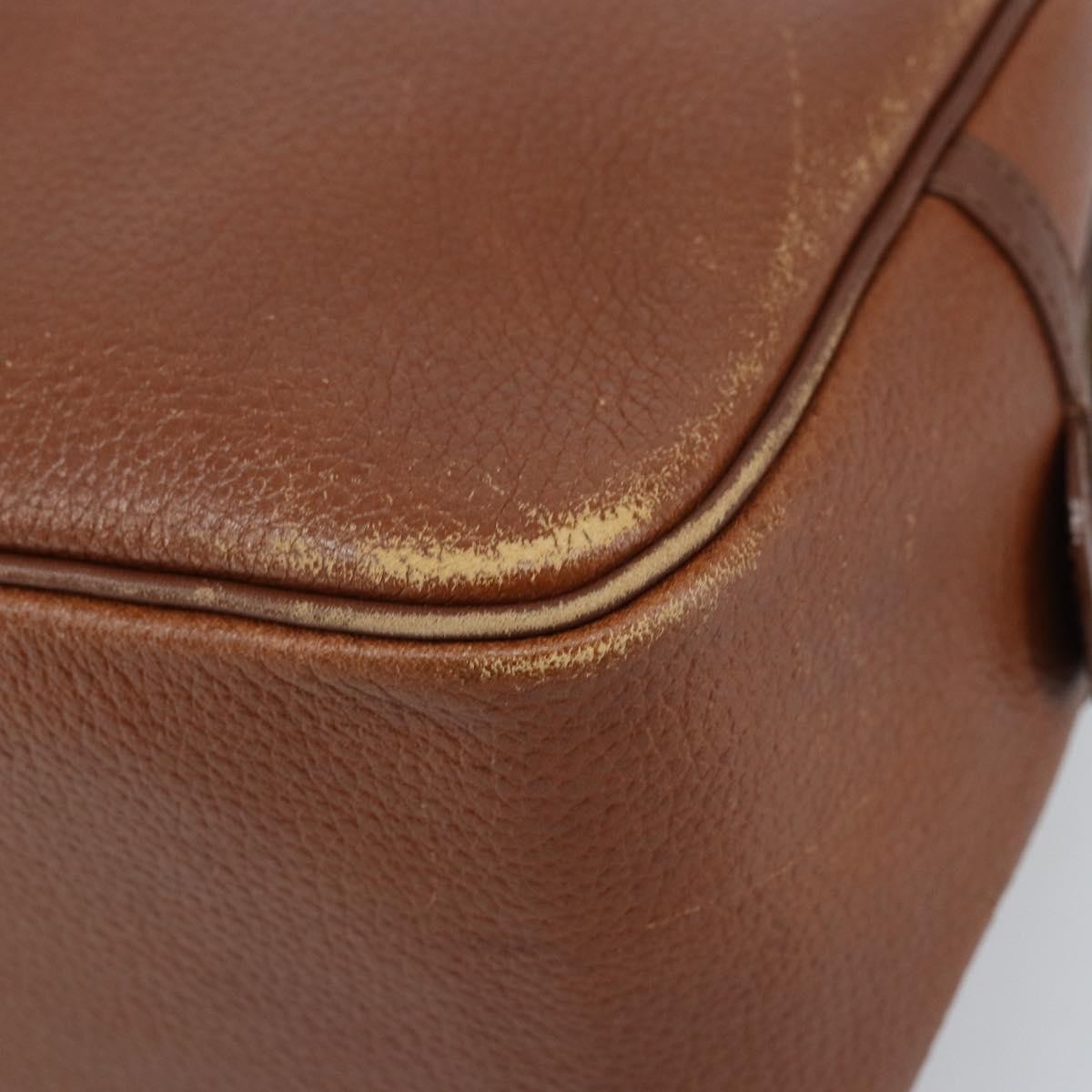 Burberrys Burberrys Hand Bag Leather Brown Gold Authentic ka3026