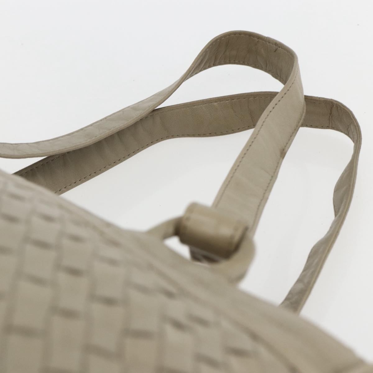 BOTTEGAVENETA BOTTEGAVENETA BOTTEGA VENETA INTRECCIATO Hand Bag Leather Beige Gold Authentic 155700