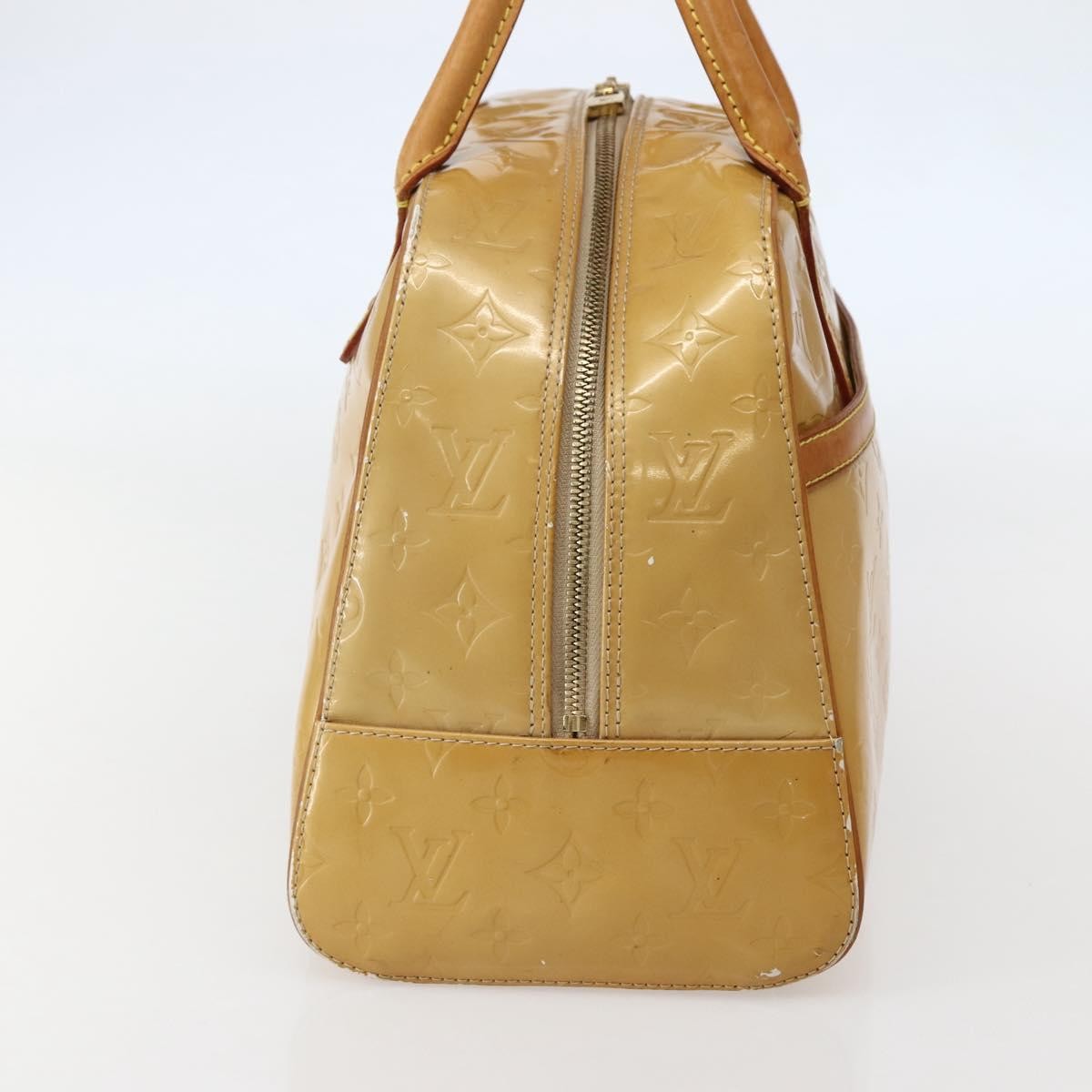 Louis Vuitton LOUIS VUITTON Monogram Vernis Tompkins Square Hand Bag Beige M91149 Authentic hk3021