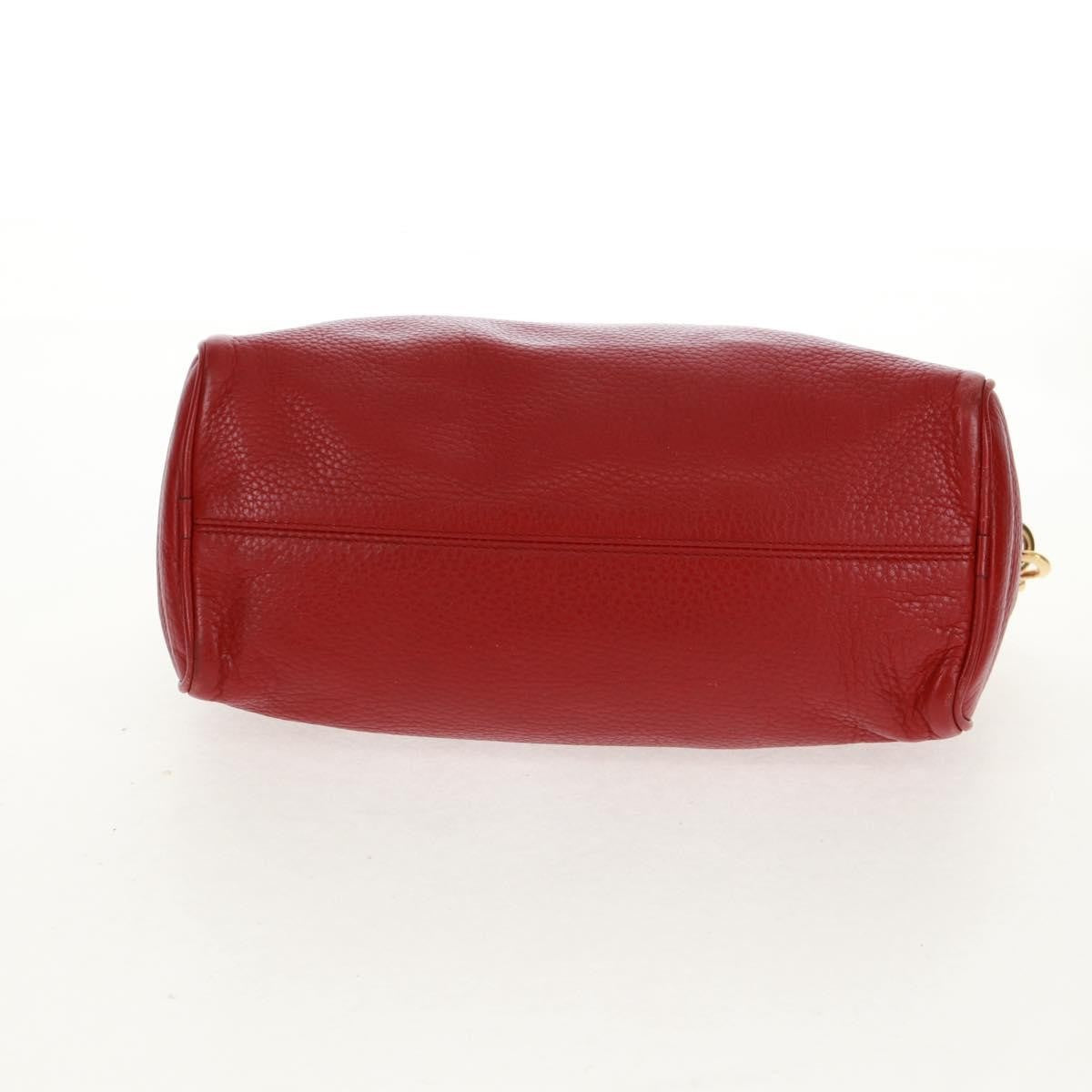 Loewe LOEWE Hand Bag Leather 2way Red Gold Authentic 160175