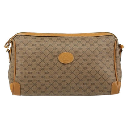 Gucci GUCCI Micro GG Supreme Shoulder Bag PVC Beige Gold Authentic ep11521