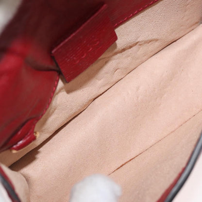 Gucci GUCCI GG Canvas Sylvie Sherry Line Chain Bag Leather Red 494646 Authentic BAZ806A