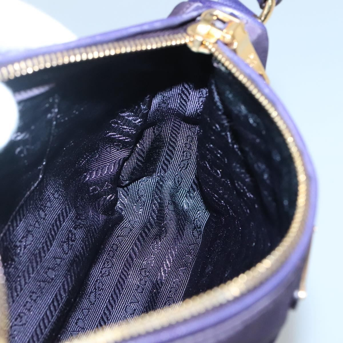 Prada PRADA Shoulder Bag Nylon Purple Gold Authentic 130933