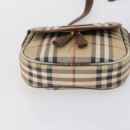 Burberrys Burberrys Nova Check Shoulder Bag Leather 3 Set Beige Brown black Authentic BA5851