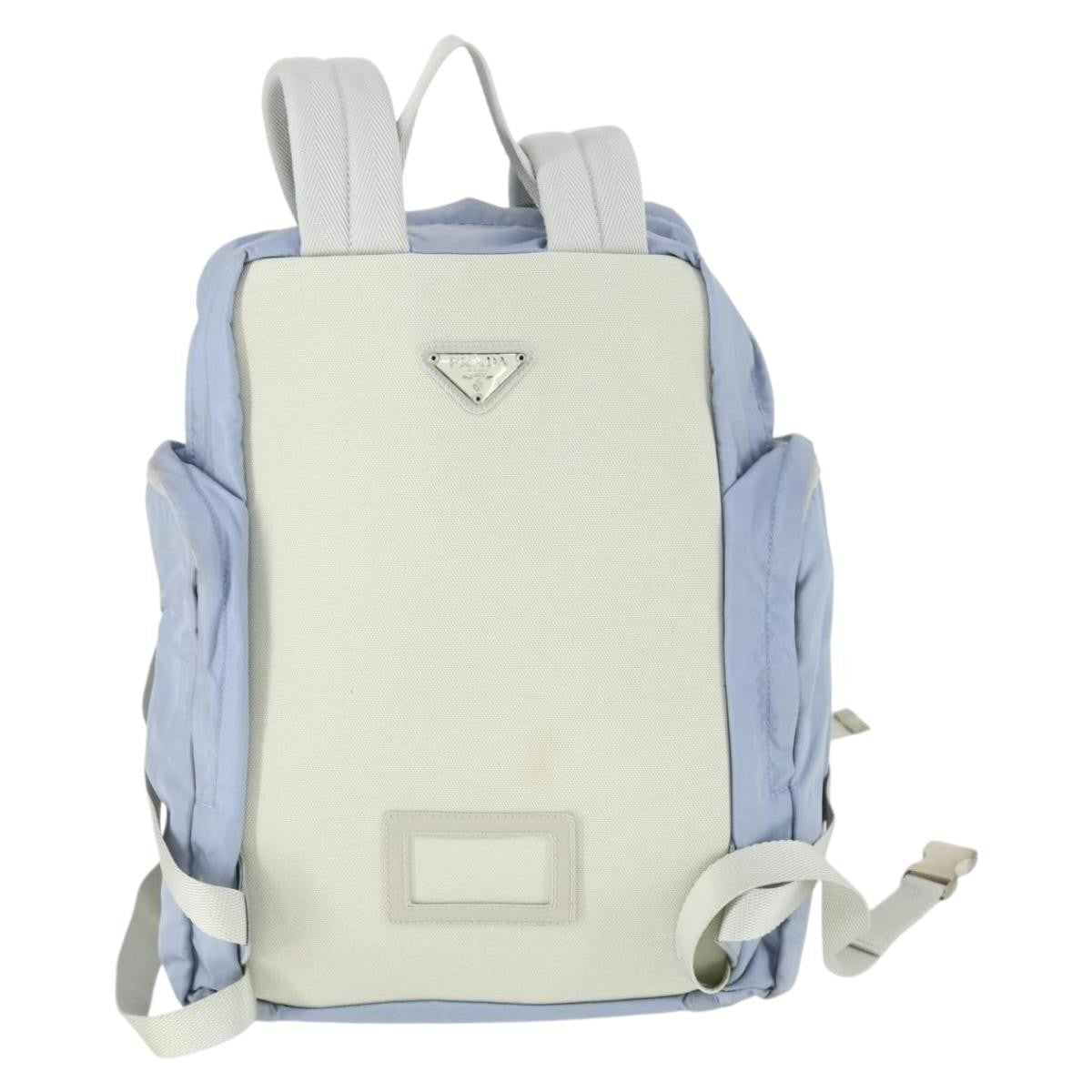 Prada PRADA Backpack Nylon Light Blue Silver Authentic 169576 Bag