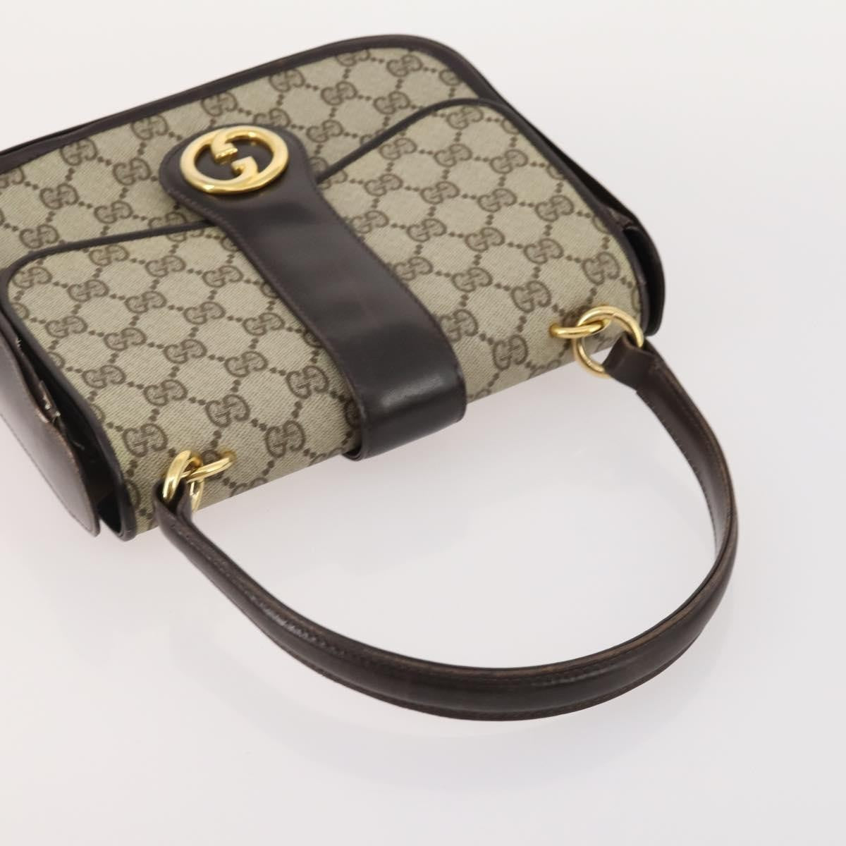 Gucci GUCCI GG Supreme GG Crystal GG Canvas Bag PVC 4 Set Navy Beige Authentic YKZ424