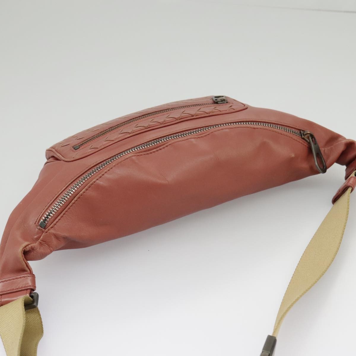 BOTTEGAVENETA BOTTEGAVENETA BOTTEGA VENETA Waist bag Leather Pink Authentic am7105