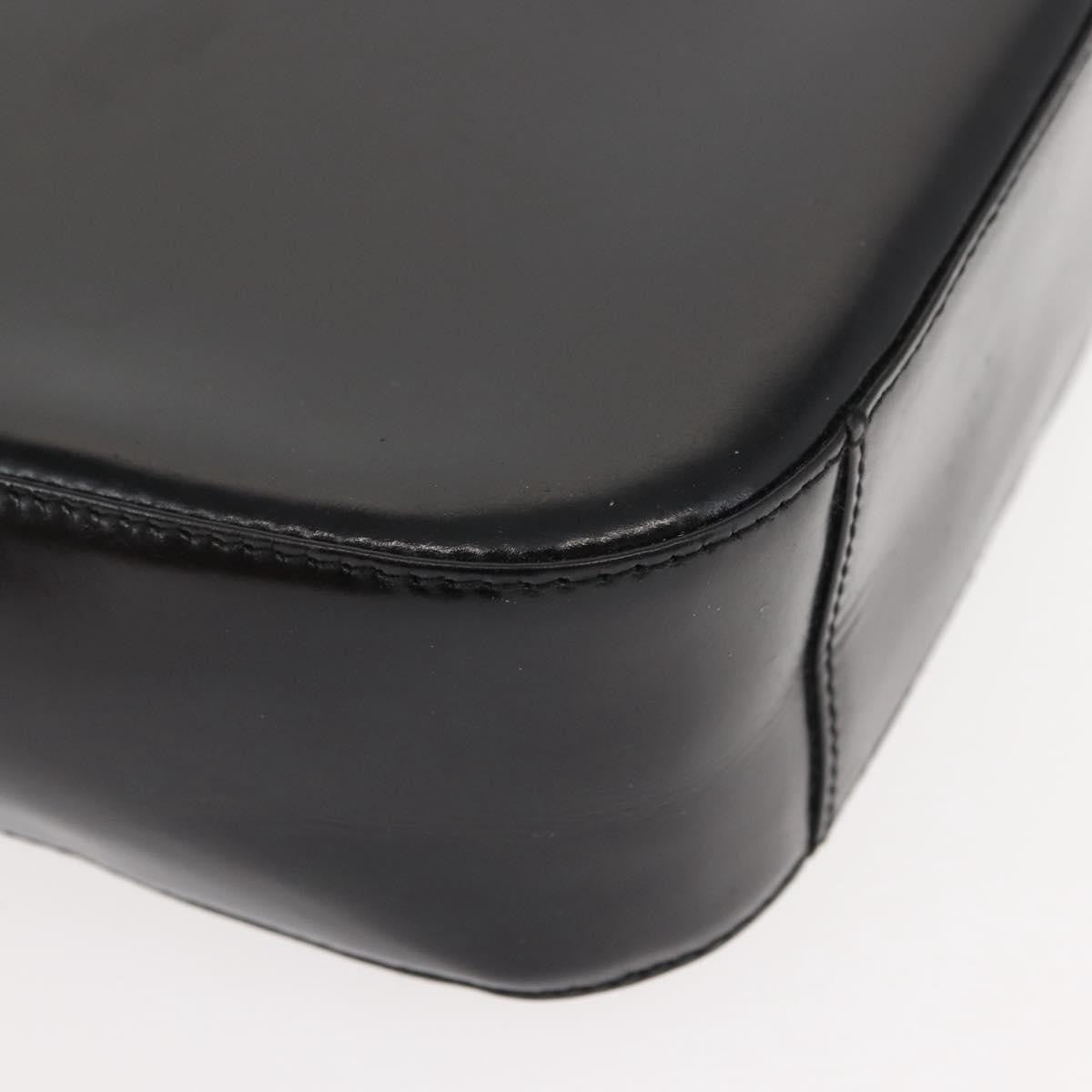 Gucci GUCCI Shoulder Bag Enamel Black Silver Authentic fm4926