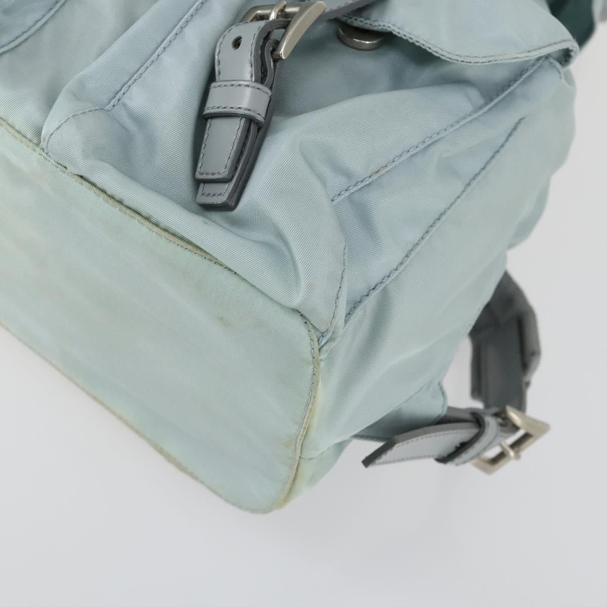 Prada PRADA Backpack Nylon Light Blue Silver Authentic BA9058 Bag