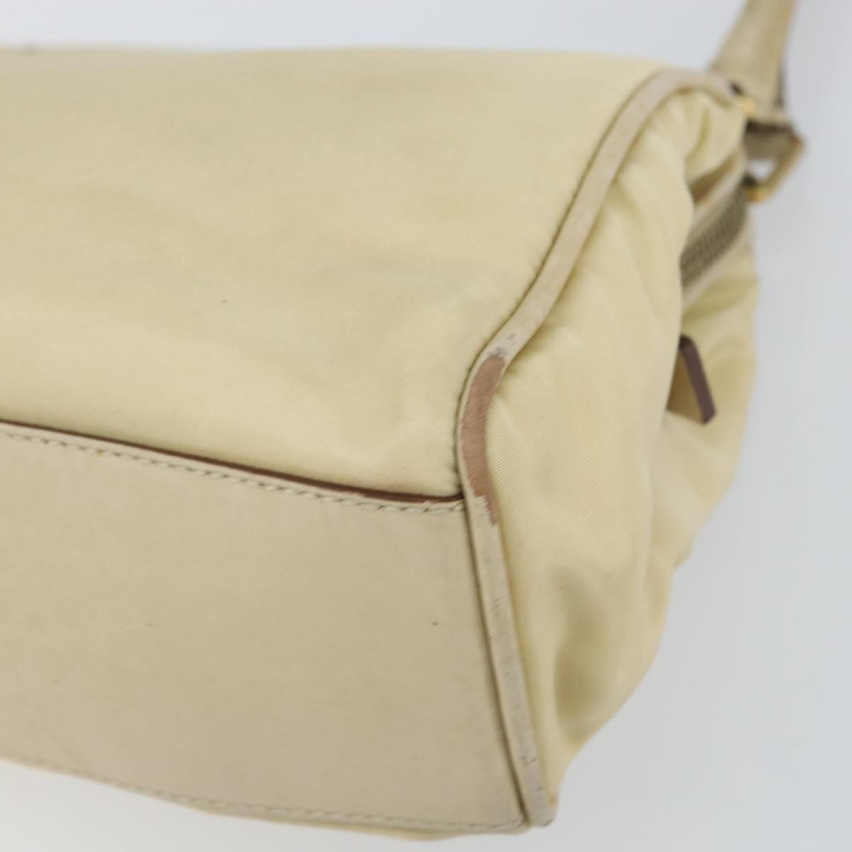 Prada PRADA Shoulder Bag Nylon Beige Gold Authentic ep12445