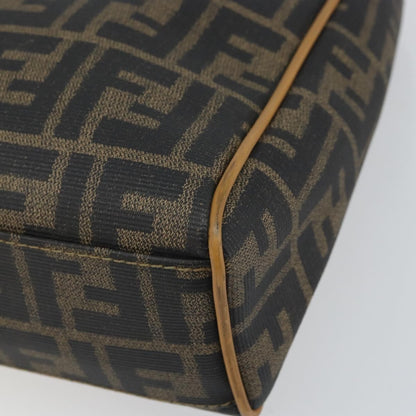 Fendi FENDI Zucca Canvas Hand Bag PVC Brown Black Authentic 158200