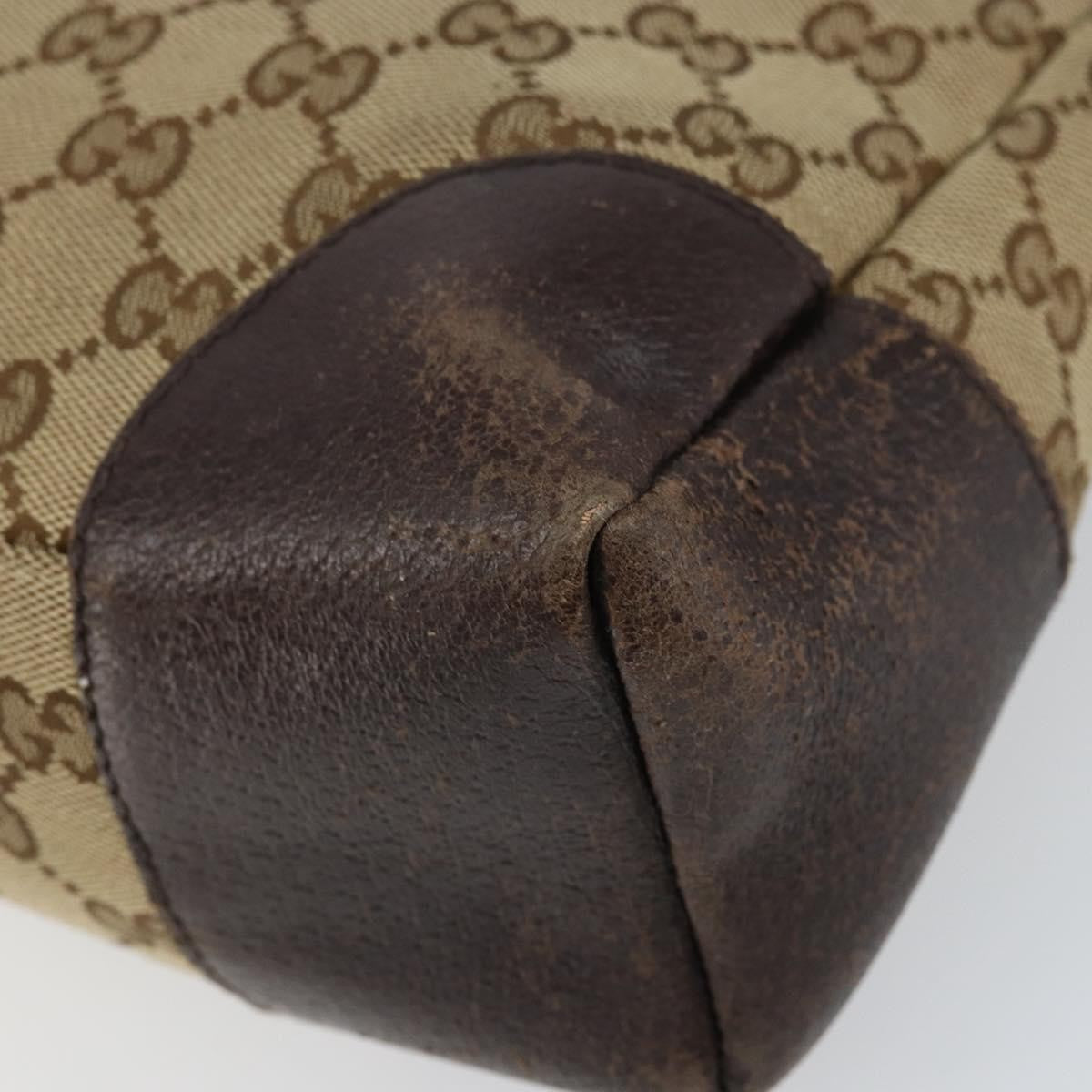 Gucci GUCCI GG Canvas Shoulder Bag Beige Silver 114273 Authentic 157746
