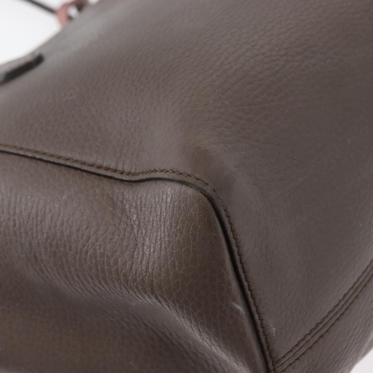 Gucci GUCCI Tote Bag Leather Brown Gold 354408 Authentic bs33432
