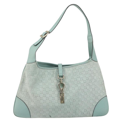 Gucci GUCCI Shoulder Bag Suede Light Blue Gold 001 4057 Authentic ep12851