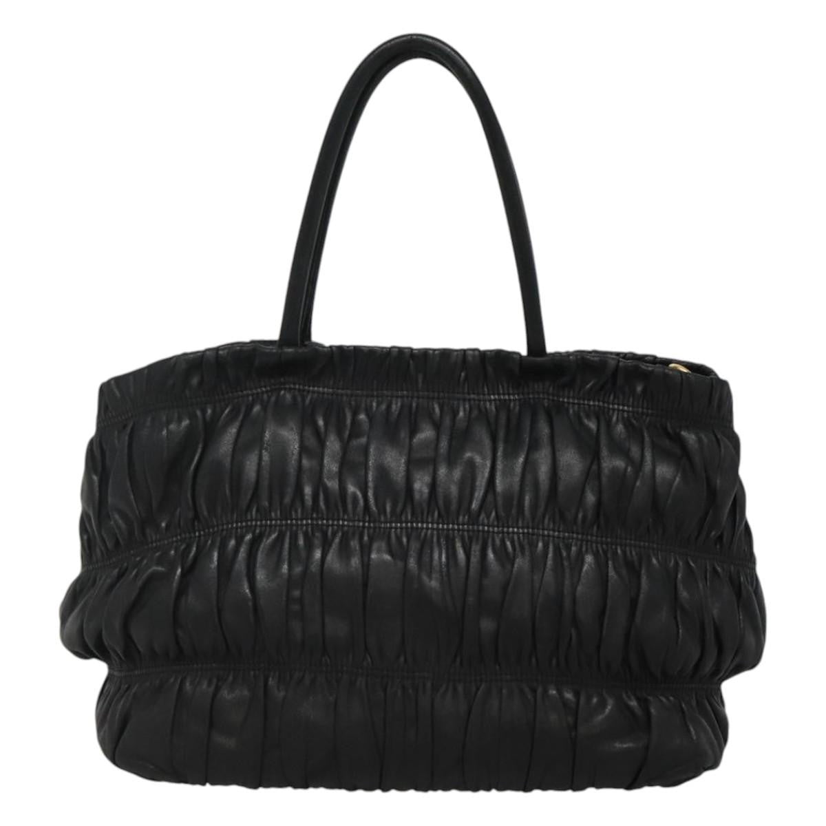 Prada PRADA Hand Bag Leather 2way Black Authentic hk2413