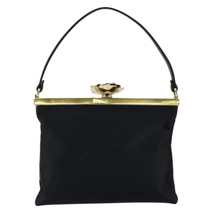Valentino VALENTINO Hand Bag Satin Brown Gold Authentic bs30808