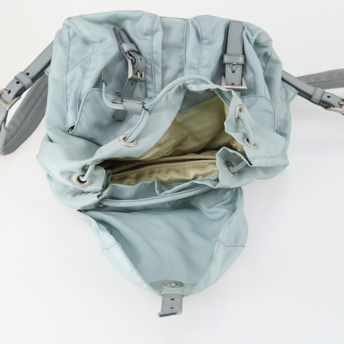 Prada PRADA Backpack Nylon Light Blue Silver Authentic BA9058 Bag