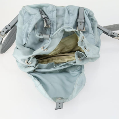 Prada PRADA Backpack Nylon Light Blue Silver Authentic BA9058 Bag