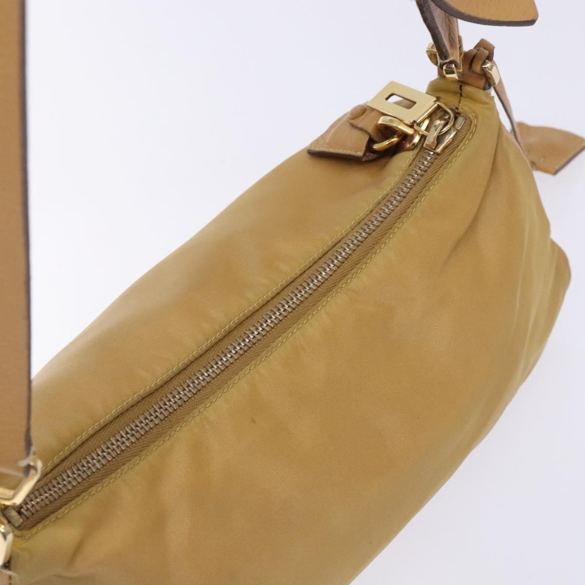 Prada PRADA Shoulder Bag Nylon Beige Gold Authentic 131423
