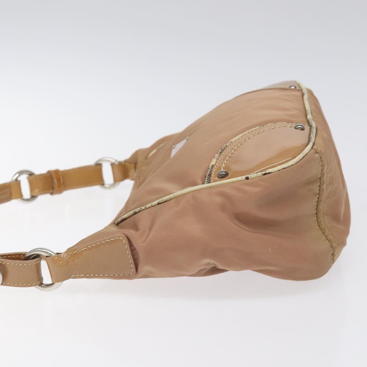 Prada PRADA Shoulder Bag Nylon Beige Authentic EC614