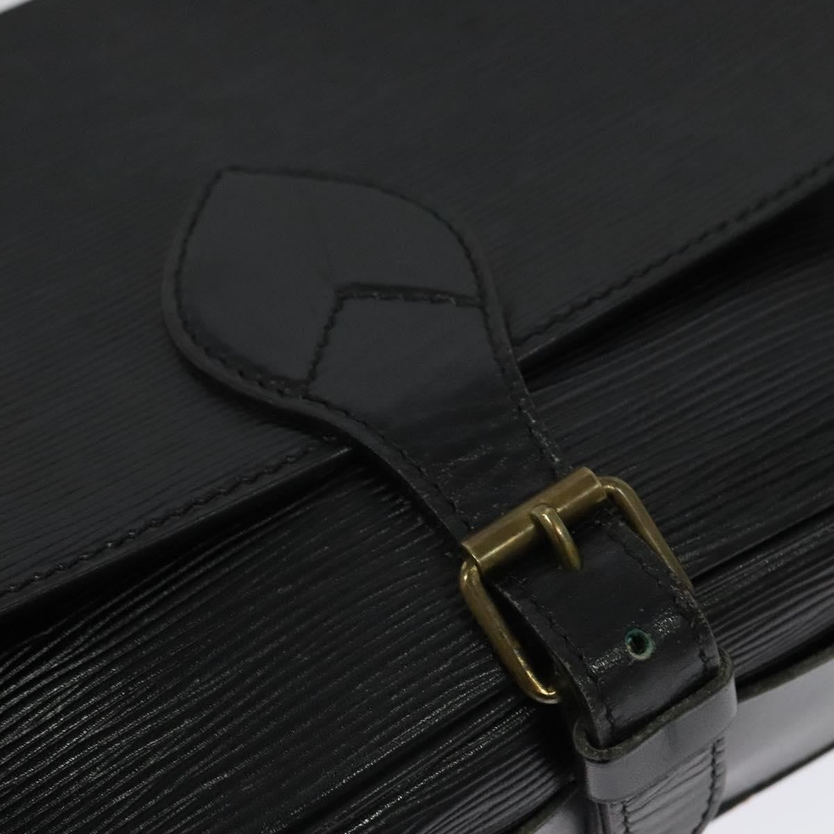 Louis Vuitton LOUIS VUITTON Epi Cartouchiere MM Shoulder Bag Black Noir M52242 LV Authentic BA4693
