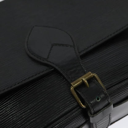 Louis Vuitton LOUIS VUITTON Epi Cartouchiere MM Shoulder Bag Black Noir M52242 LV Authentic BA4693