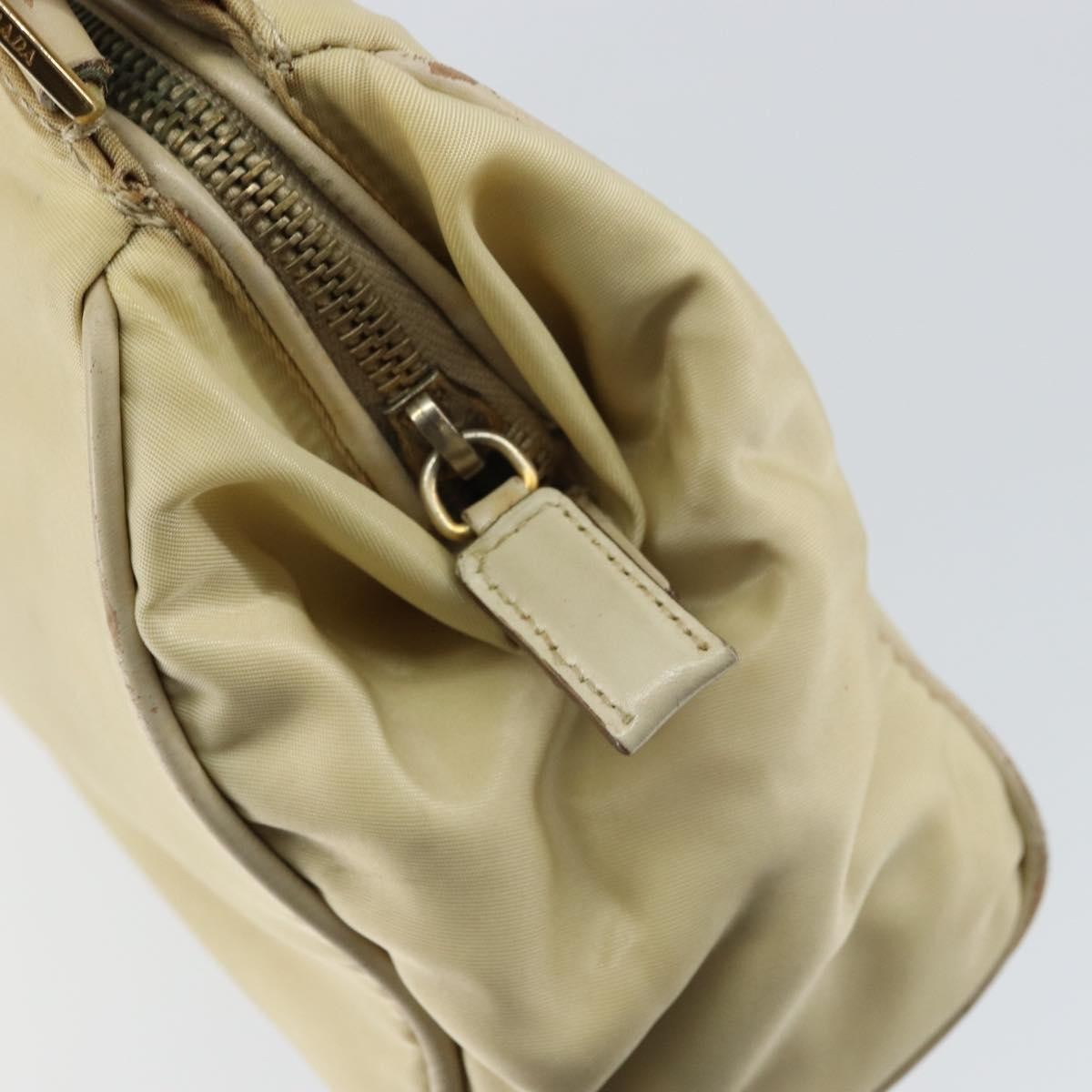 Prada PRADA Shoulder Bag Nylon Beige Gold Authentic ep12445