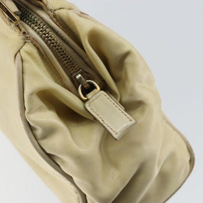 Prada PRADA Shoulder Bag Nylon Beige Gold Authentic ep12445
