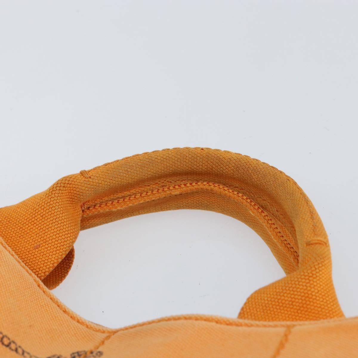 Prada PRADA Canapa PM Hand Bag Canvas Orange Gold Authentic 164219