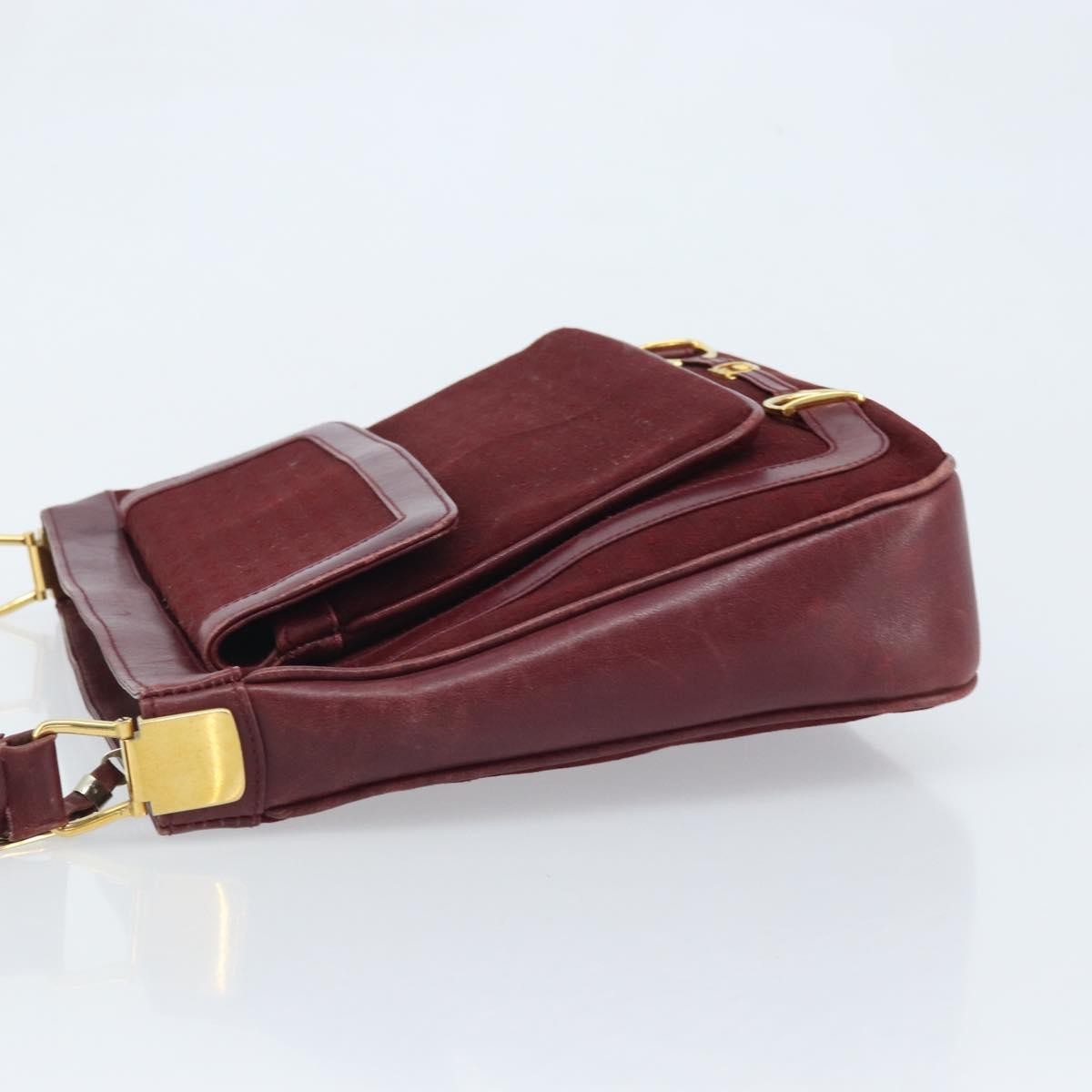 Gucci GUCCI Micro GG Supreme Shoulder Bag Bordeaux Gold Authentic ep13943