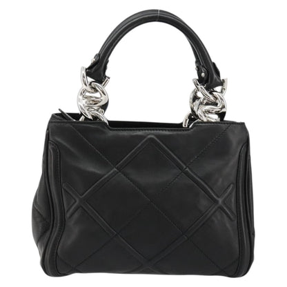 Salvatore Ferragamo Salvatore Ferragamo Hand Bag Leather Black Silver Authentic 178908A