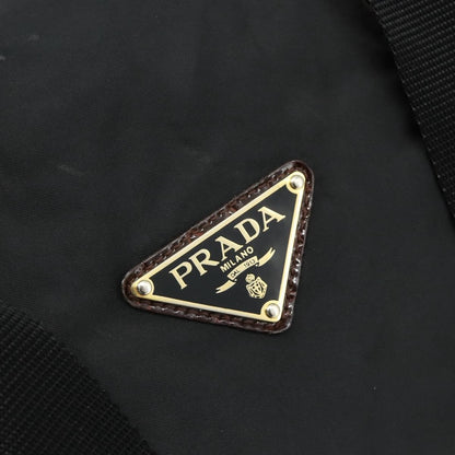 Prada PRADA Boston Bag Nylon Black Gold Authentic 176251