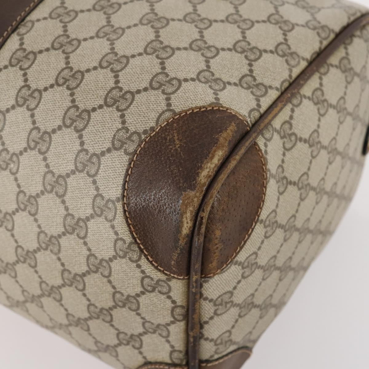 Gucci GUCCI GG Supreme Boston Bag PVC Beige Gold Authentic 175449