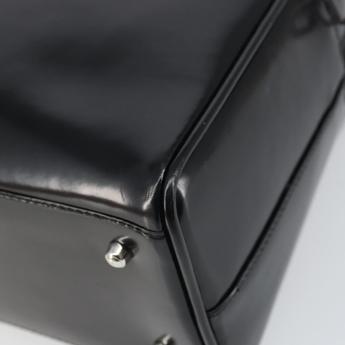 Gucci GUCCI Hand Bag Patent leather Black Silver 000 1274 0505 Authentic ep12647
