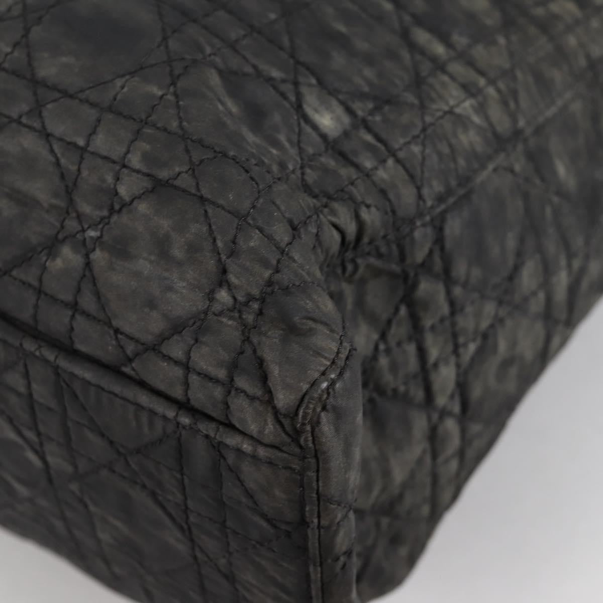Dior Christian Dior Canage Tote Bag Nylon 2way Black Gold Authentic 140681