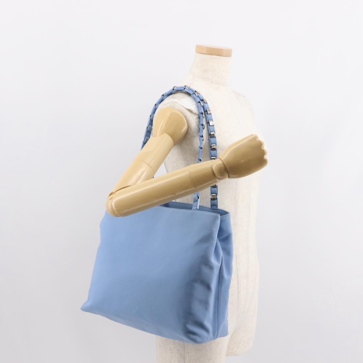 Salvatore Ferragamo Salvatore Ferragamo Tote Bag Canvas Blue Silver Authentic BA7336