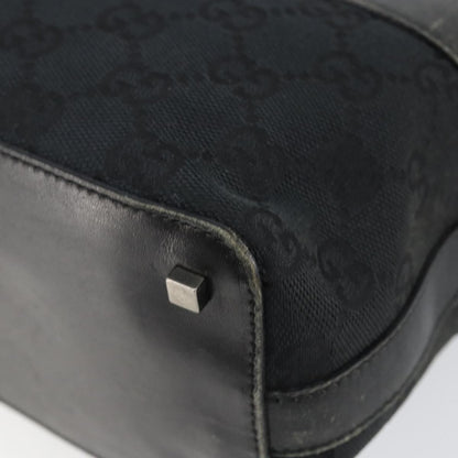 Gucci GUCCI GG Canvas Shoulder Bag Black Silver 001 4302 Authentic 144270