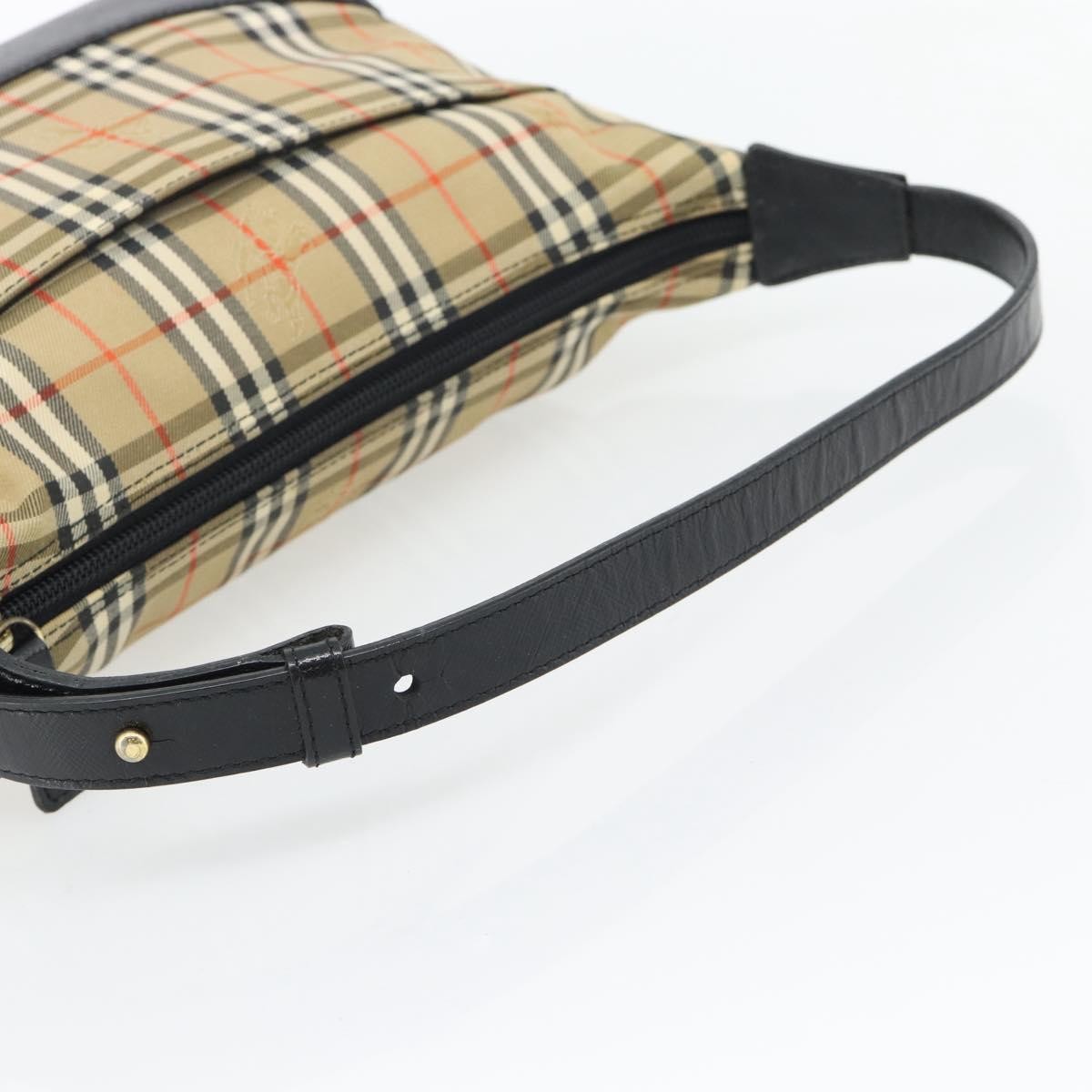 Burberry BURBERRY Nova Check Shoulder Bag Canvas Beige Gold Authentic 182559