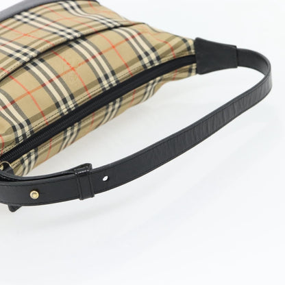 Burberry BURBERRY Nova Check Shoulder Bag Canvas Beige Gold Authentic 182559